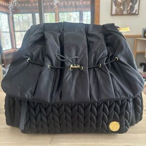 HAPP Black Quilted Drawstring Women's Backpack